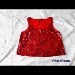 2 Express Sequin Crop Tank Top Size M